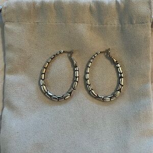Brighton Silver Pebble Hoop earrings